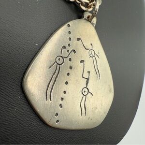 Scandinavian A.R. Ottosson Swedish Pewter Pendant and Necklace - Signed Nordic